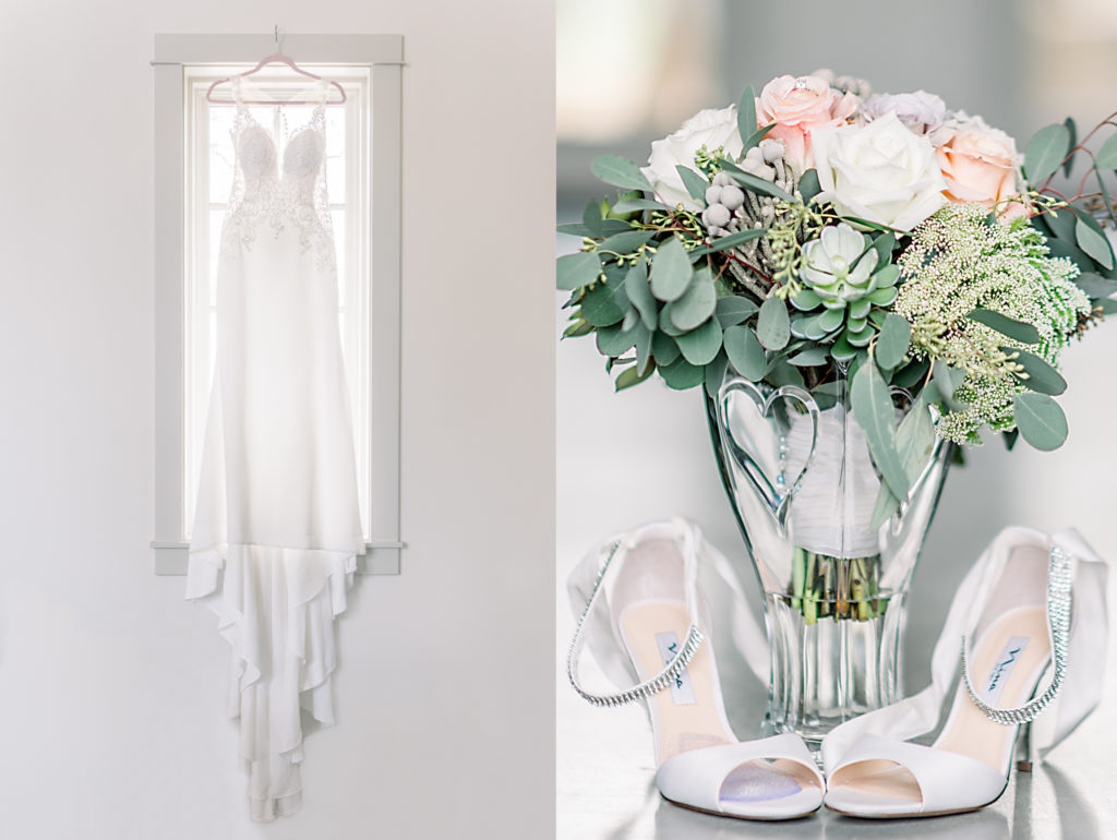 Wedding Gown, Shoes, & Bridal Bouquet