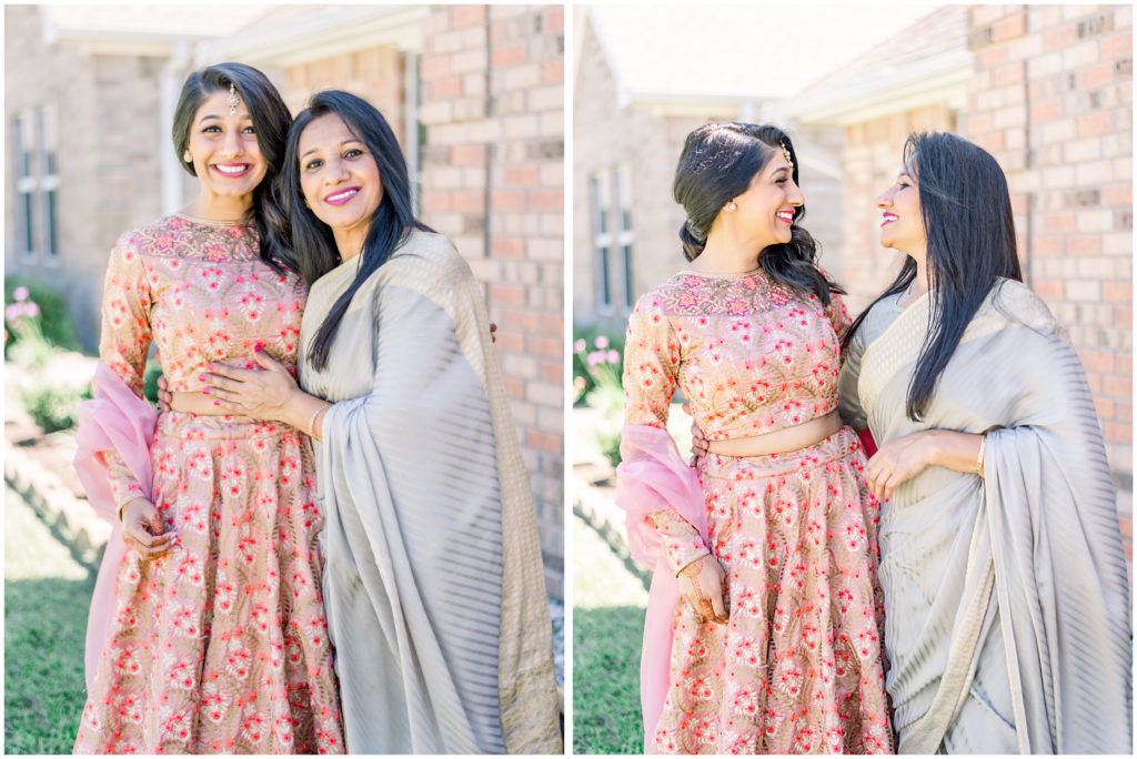 Bride & Mother at Indian Engagement Ceremony