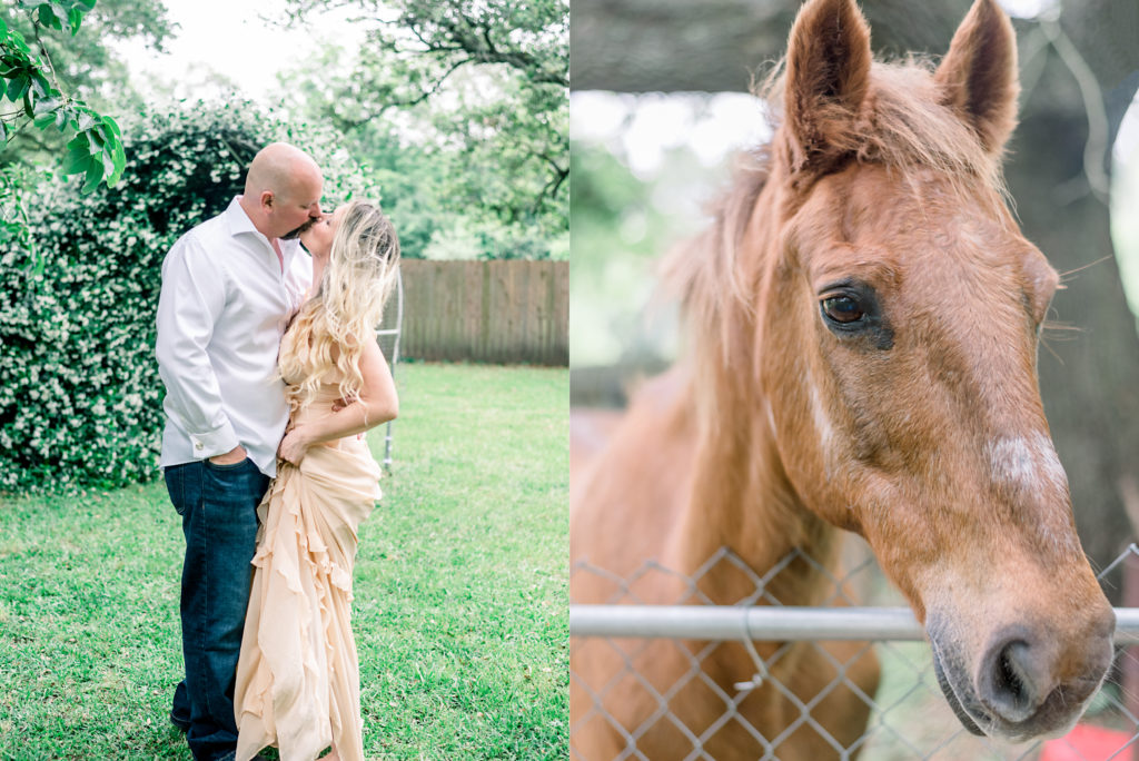 Backyard Engagement Session with Horse | Jessica Lucile Photography