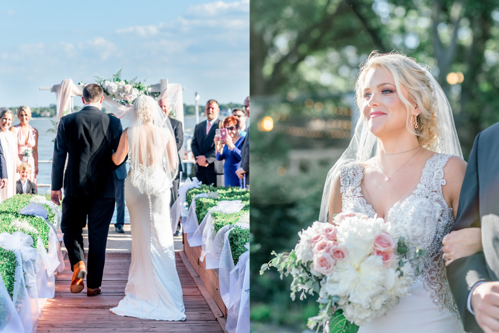 Villa Capri Seabrook Wedding | Bride Walking Down Aisle | Jessica Lucile Photography