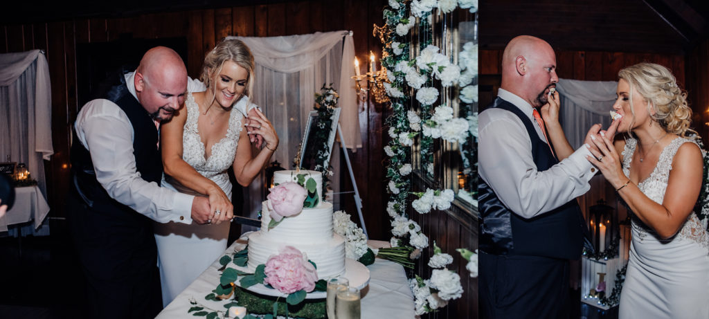 Villa Capri Seabrook Wedding | Erica & Daniel Cake Cutting | Jessica Lucile Photography